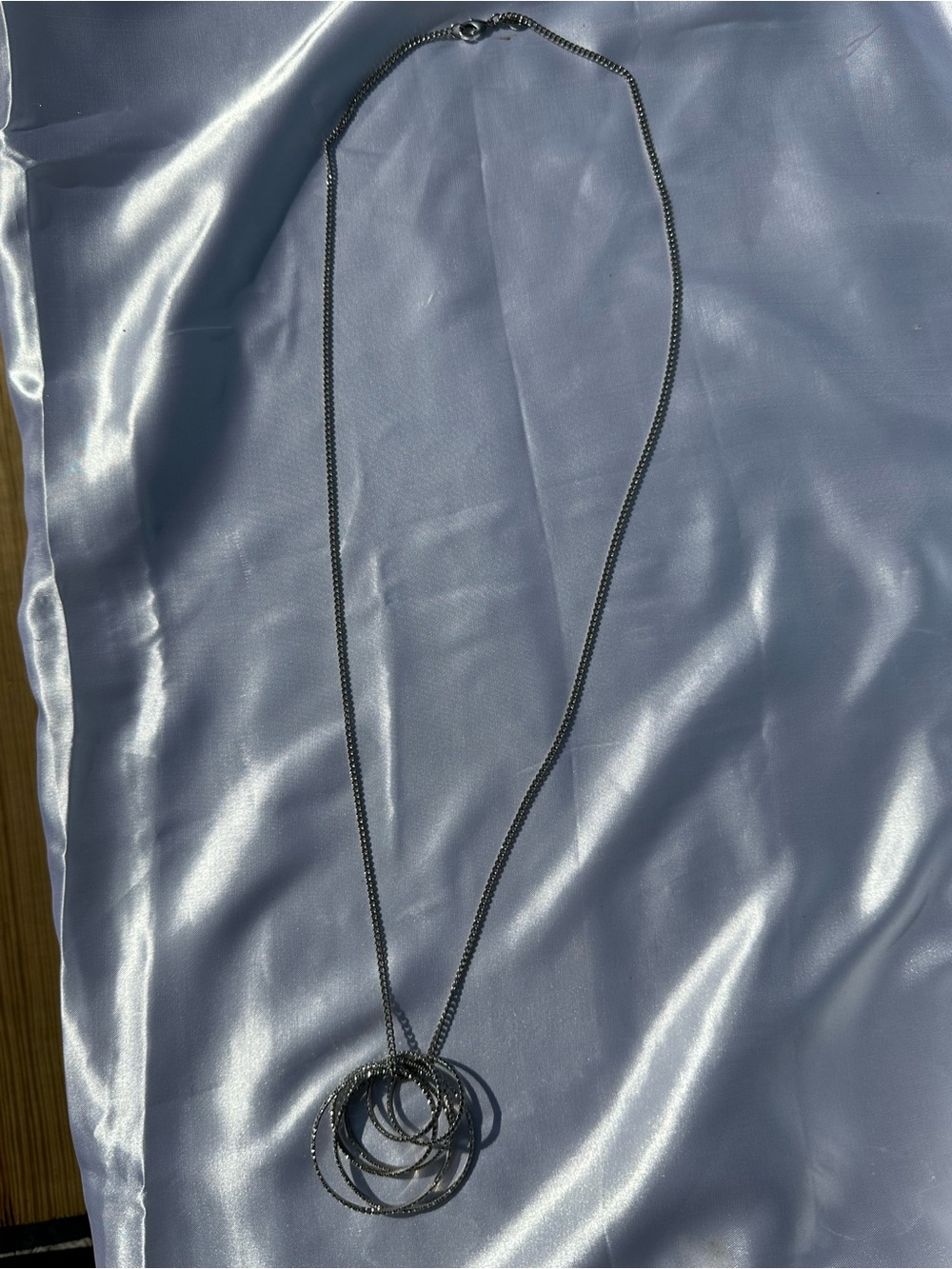 Express Multi-Ring Pendant Necklace in Gunmetal